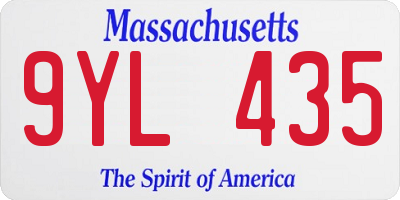 MA license plate 9YL435