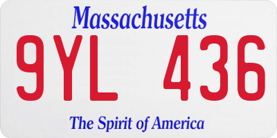 MA license plate 9YL436