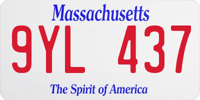 MA license plate 9YL437