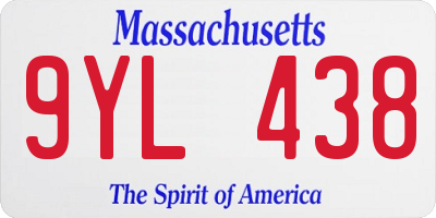 MA license plate 9YL438