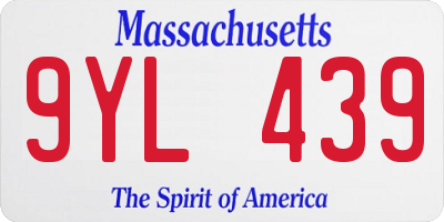 MA license plate 9YL439