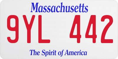 MA license plate 9YL442