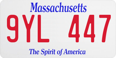 MA license plate 9YL447