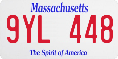 MA license plate 9YL448