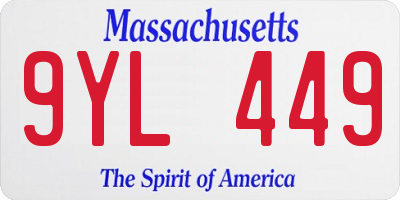 MA license plate 9YL449