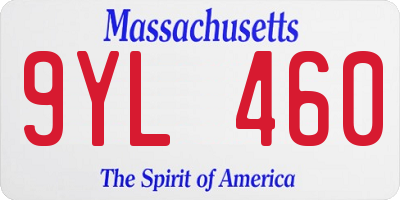 MA license plate 9YL460