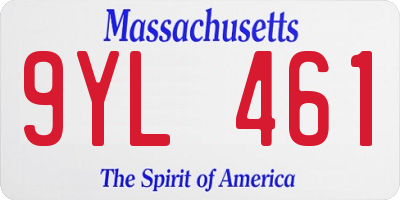 MA license plate 9YL461