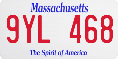 MA license plate 9YL468