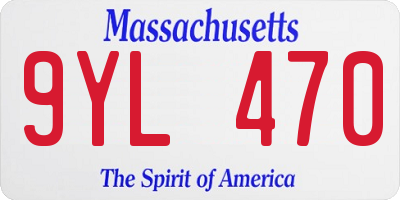 MA license plate 9YL470
