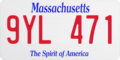 MA license plate 9YL471