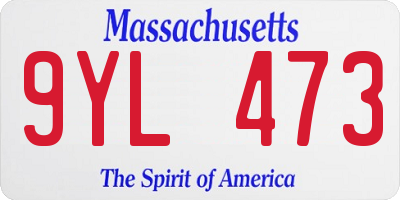 MA license plate 9YL473