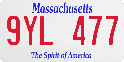 MA license plate 9YL477