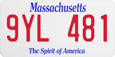 MA license plate 9YL481