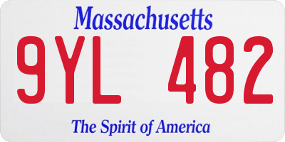 MA license plate 9YL482