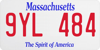 MA license plate 9YL484