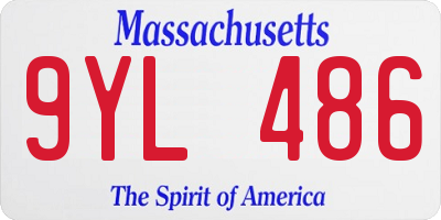 MA license plate 9YL486