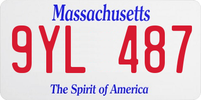 MA license plate 9YL487