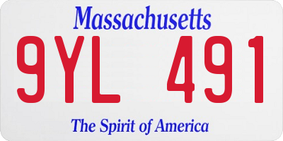 MA license plate 9YL491