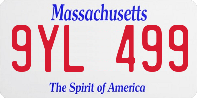 MA license plate 9YL499