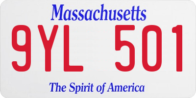 MA license plate 9YL501
