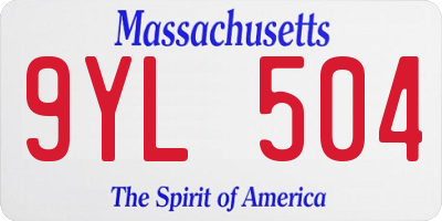 MA license plate 9YL504