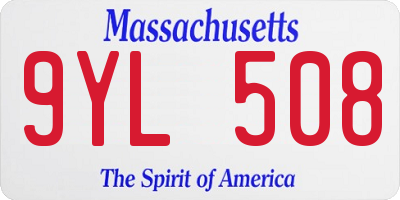 MA license plate 9YL508