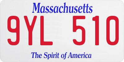 MA license plate 9YL510