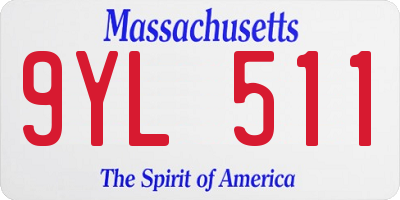 MA license plate 9YL511