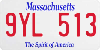 MA license plate 9YL513