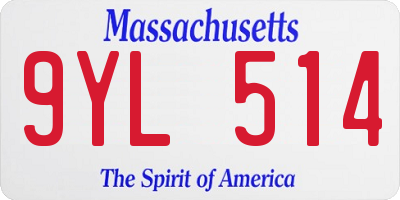 MA license plate 9YL514