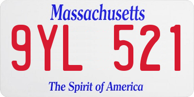 MA license plate 9YL521