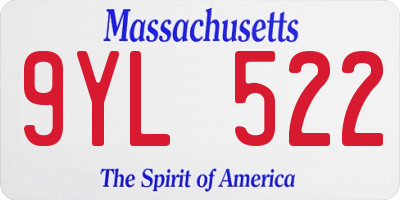 MA license plate 9YL522
