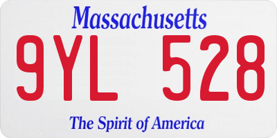 MA license plate 9YL528