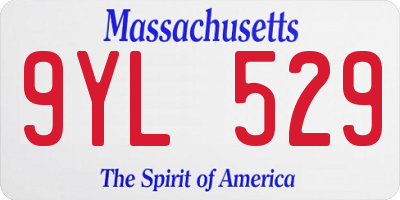 MA license plate 9YL529