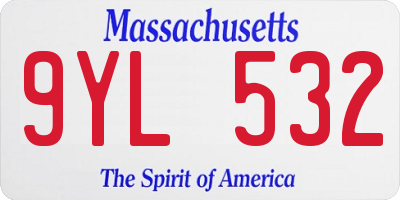 MA license plate 9YL532