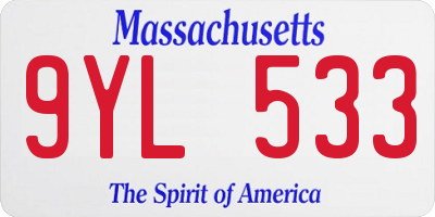 MA license plate 9YL533
