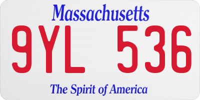 MA license plate 9YL536