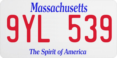 MA license plate 9YL539
