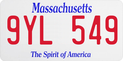 MA license plate 9YL549