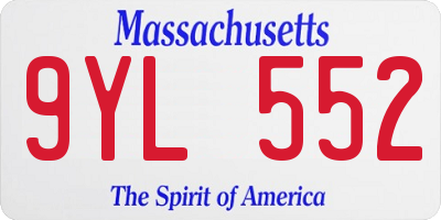 MA license plate 9YL552