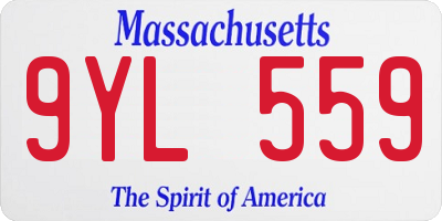 MA license plate 9YL559