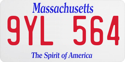 MA license plate 9YL564