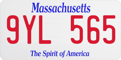 MA license plate 9YL565