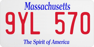 MA license plate 9YL570