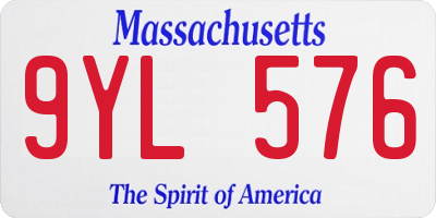 MA license plate 9YL576