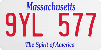 MA license plate 9YL577