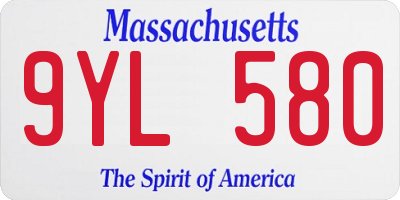 MA license plate 9YL580