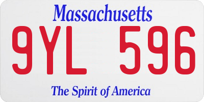 MA license plate 9YL596
