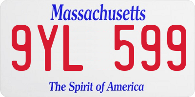 MA license plate 9YL599