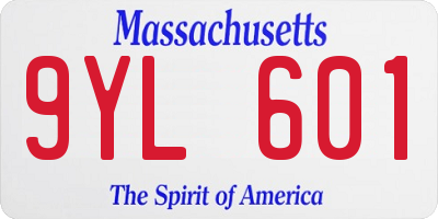 MA license plate 9YL601